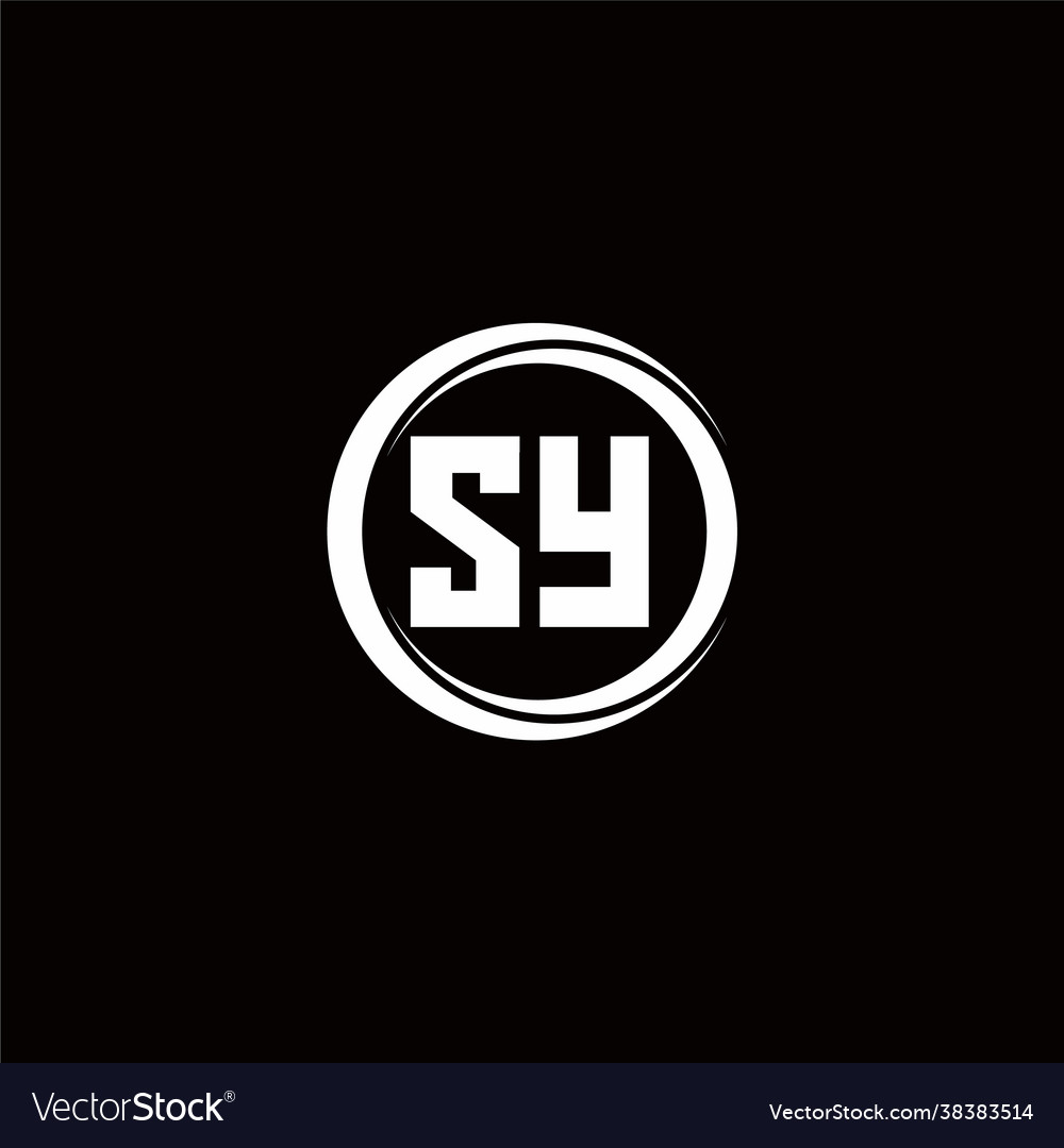 Sy logo initial letter monogram with circle slice Vector Image