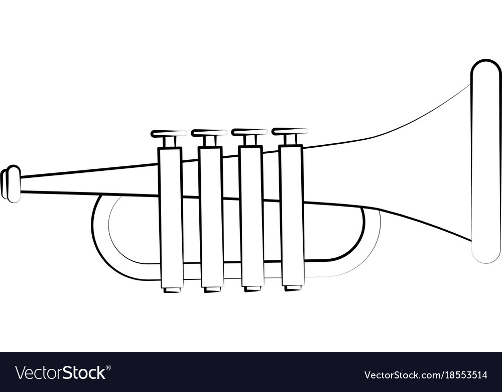 Trumpet music instrument Royalty Free Vector Image