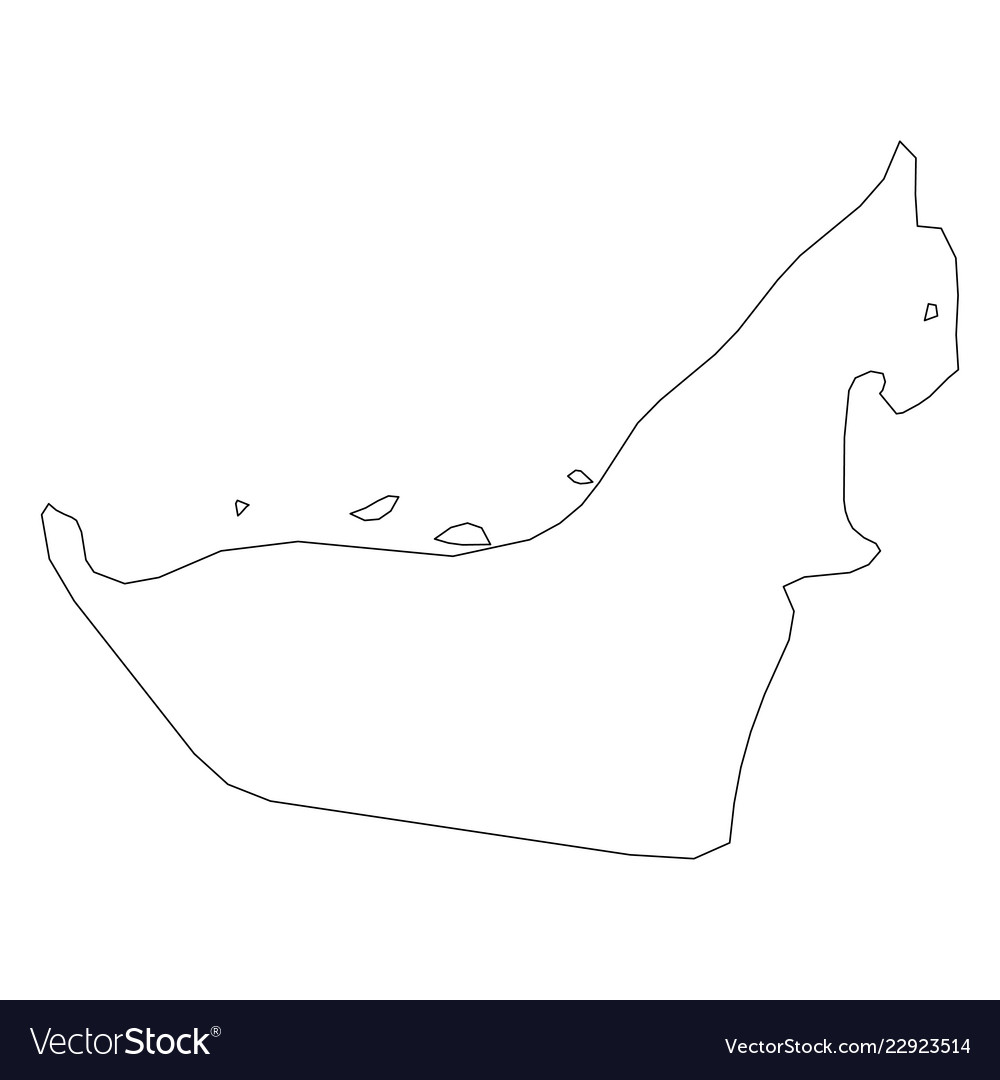 United arab emirates uae - solid black outline Vector Image