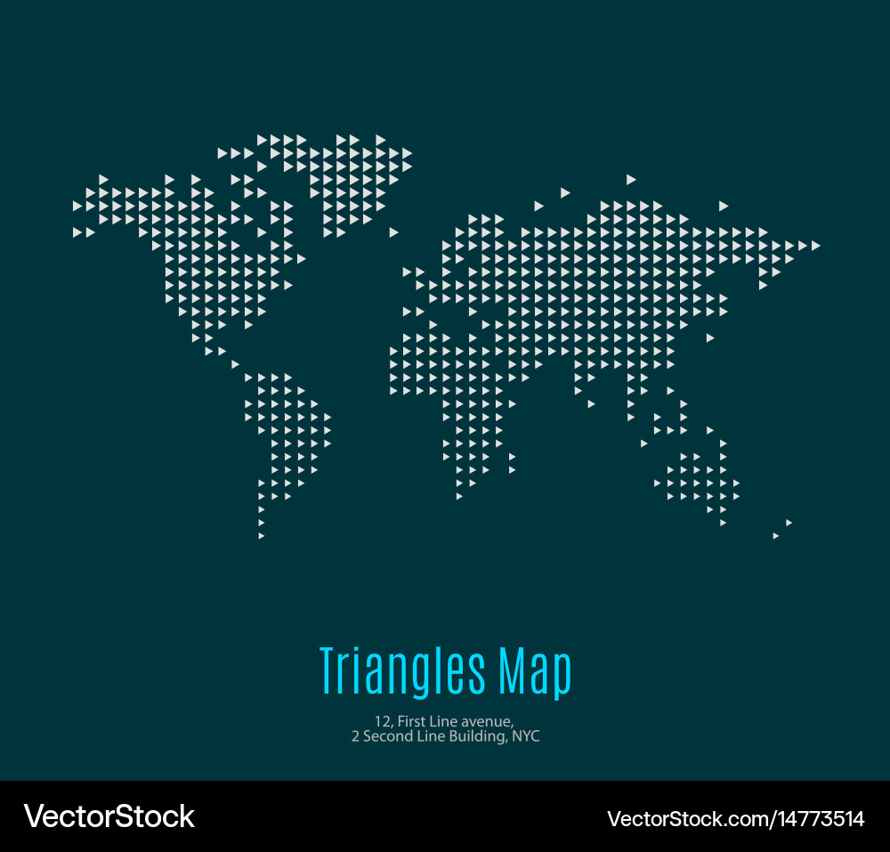 World map with triangles for business Royalty Free Vector