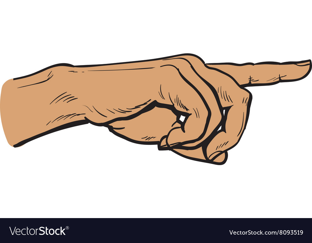 Painted hand pointing at something Royalty Free Vector Image