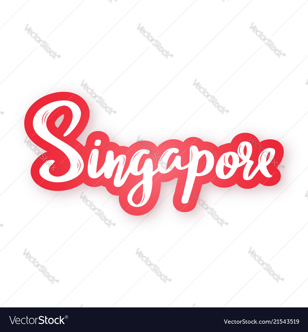 Singapore - handwritten name of the singapore Vector Image