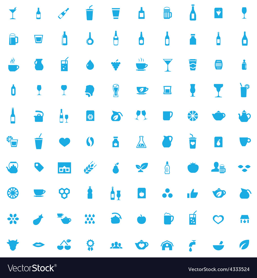 100 drinks icons