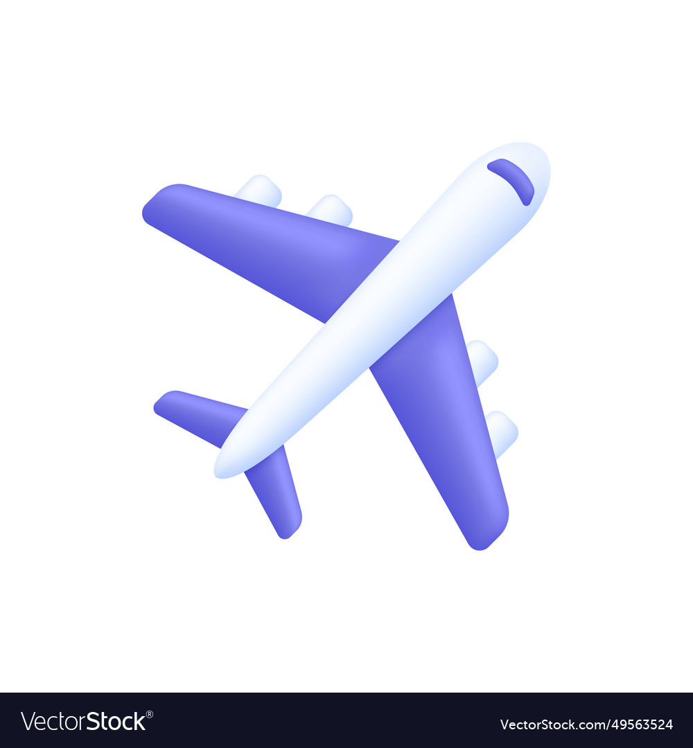 3d airplane icon flight transport symbol