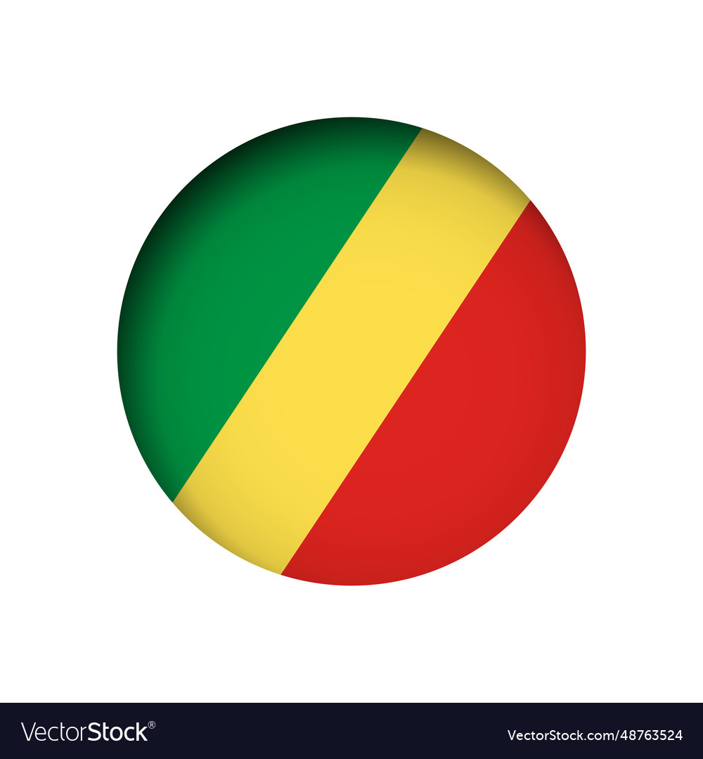 Circle flag of republic the congo