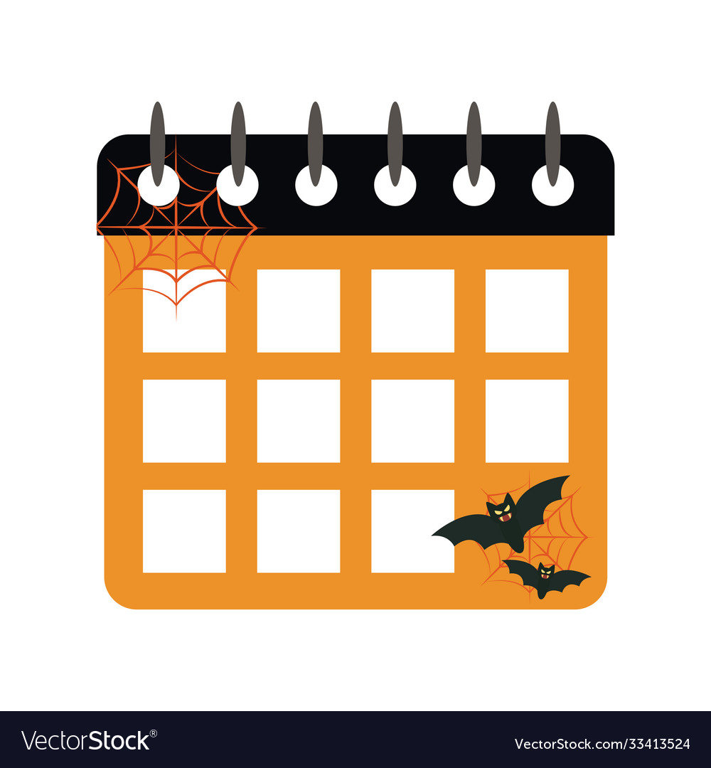 Happy halloween calendar bats cobweb trick