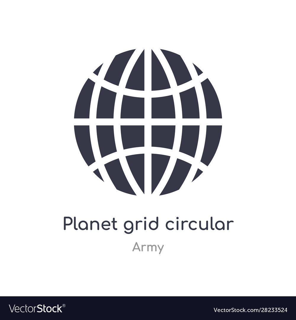 Planet grid circular icon isolated