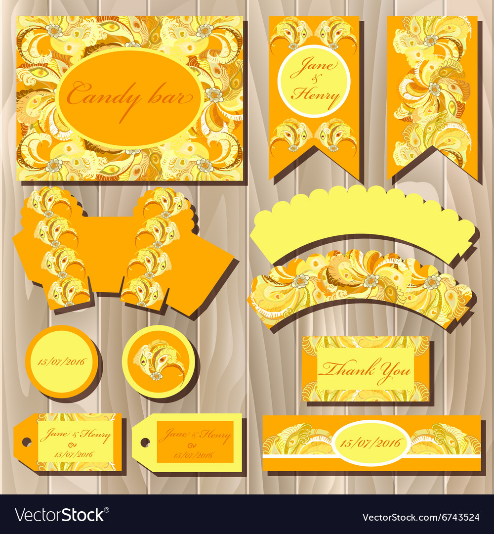 Set of printable backgrounds to wedding candy bar