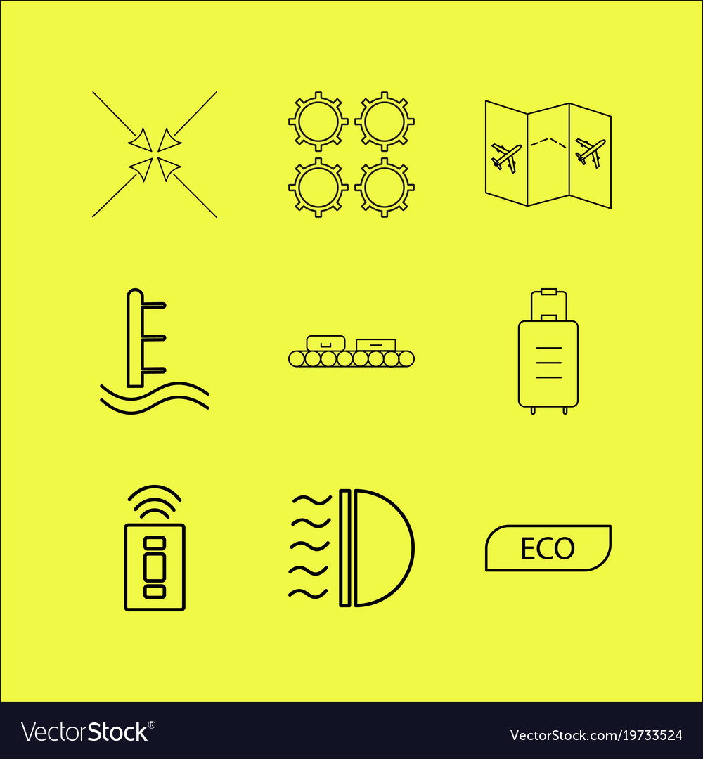 Transport and transportation linear icon set