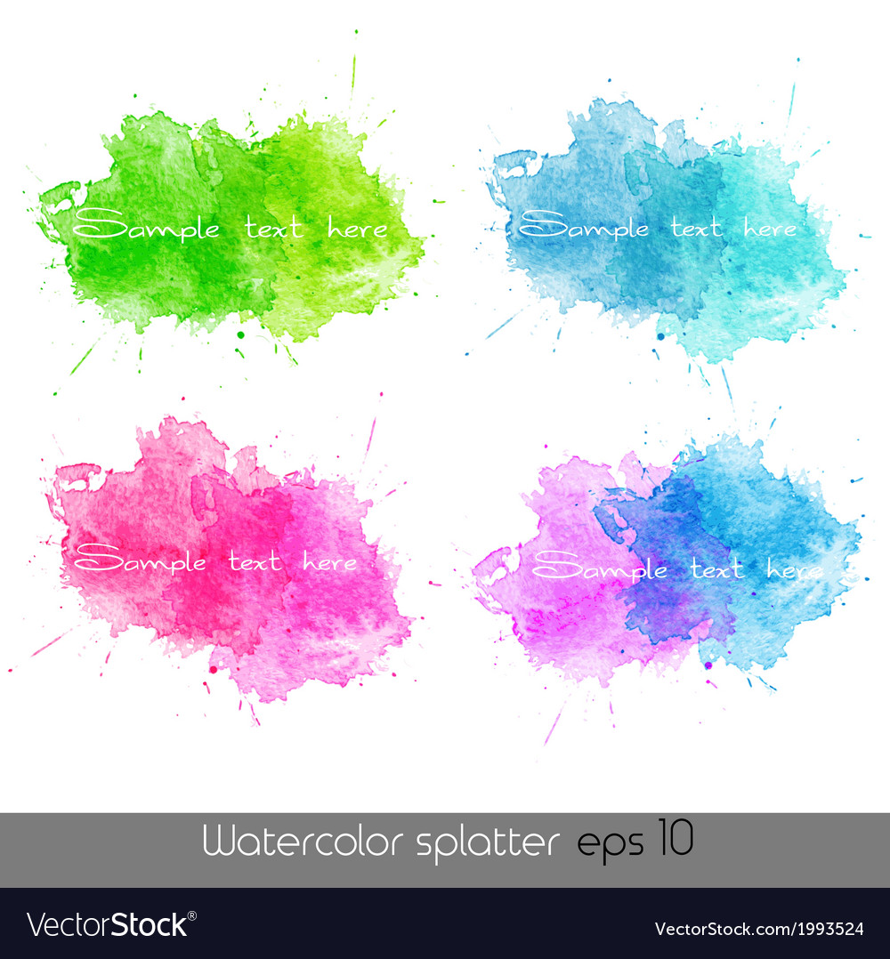 Watercolor splatters Royalty Free Vector Image