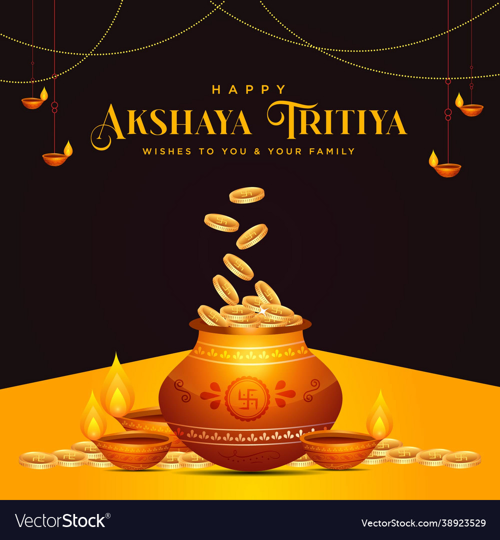 Banner design happy akshaya tritiya Royalty Free Vector