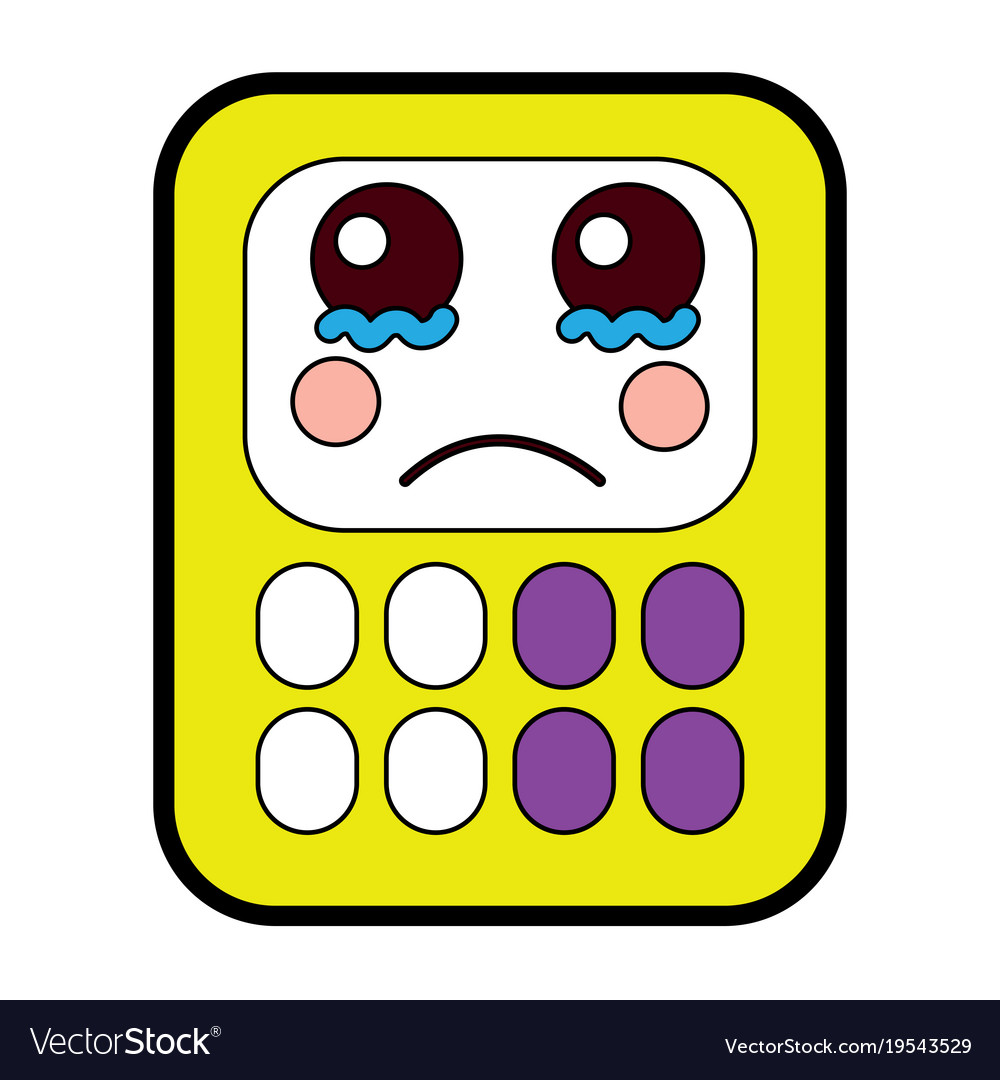 Calculator math kawaii character cartoon Vector Image