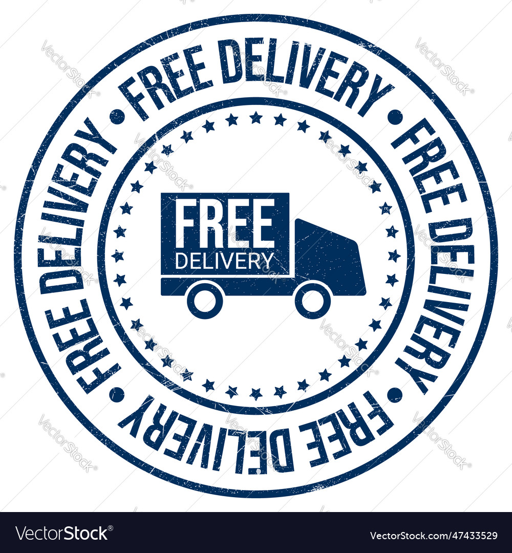 Free delivery on all orders delivery stamp Vector Image