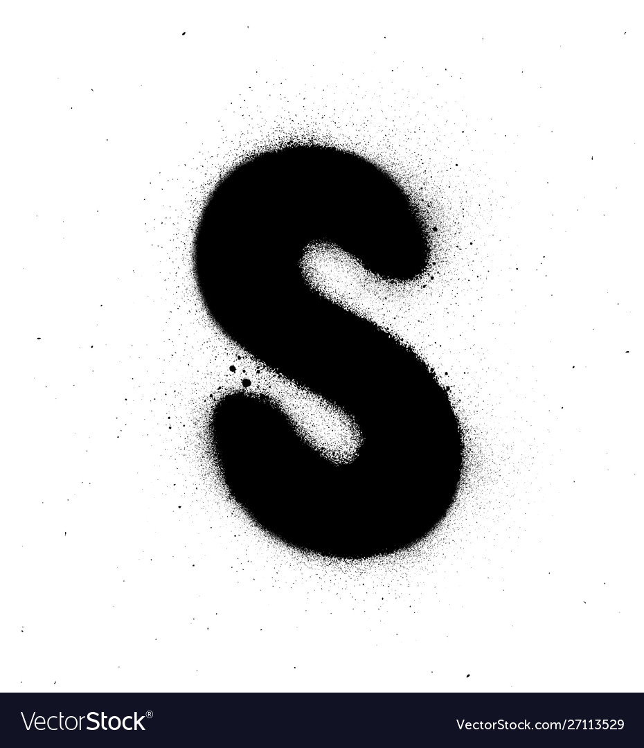 Graffiti small fat s font sprayed in black over Vector Image