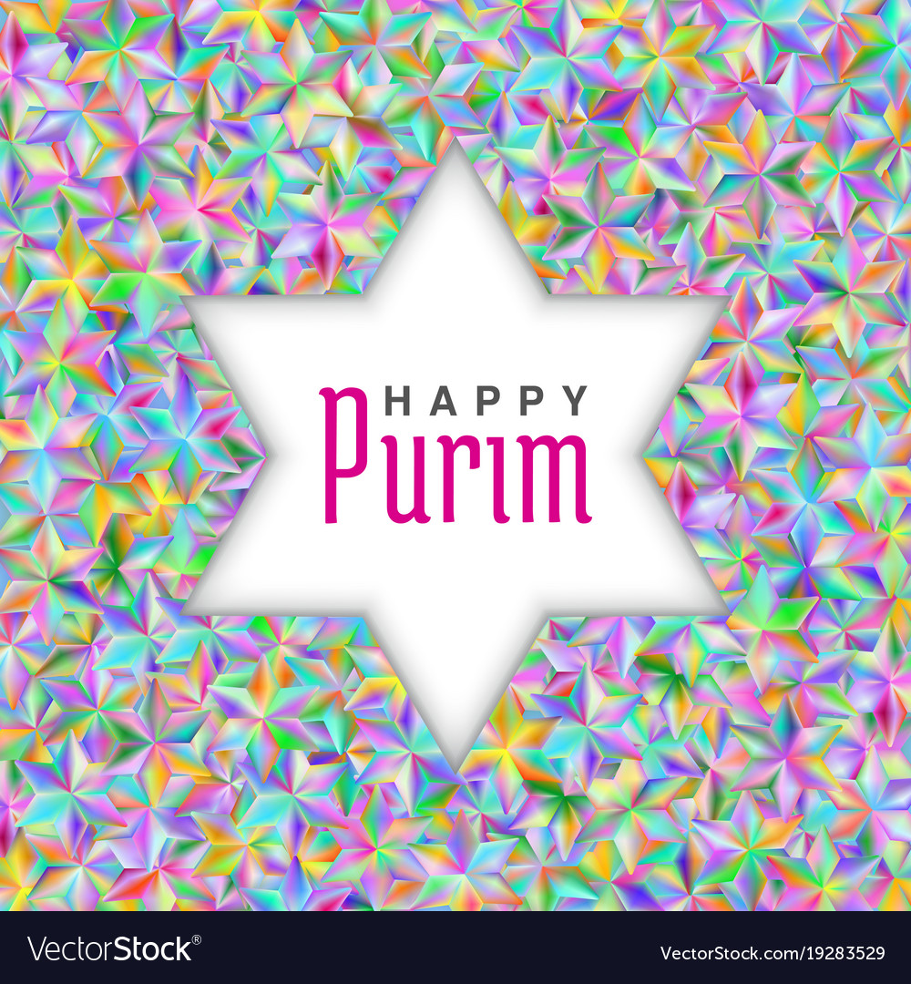 Happy purim card with stars