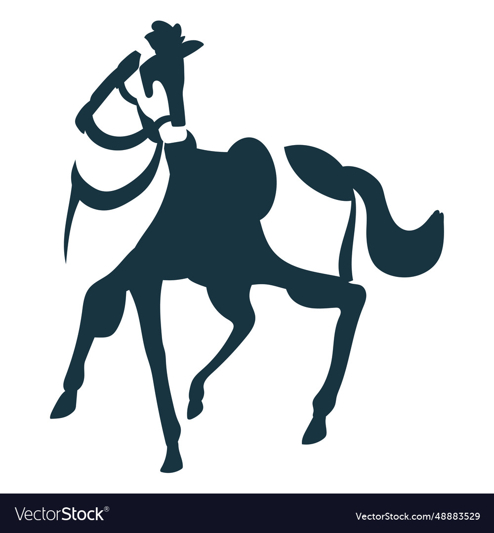 Horse tail hoof mane saddle detailed silhouette Vector Image