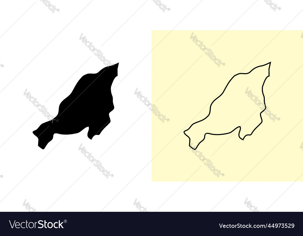 Nagaland map india asia filled and outline