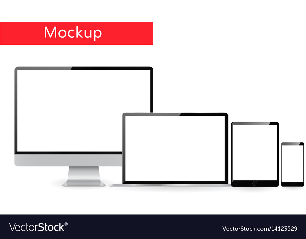 Responsive design template computer Royalty Free Vector