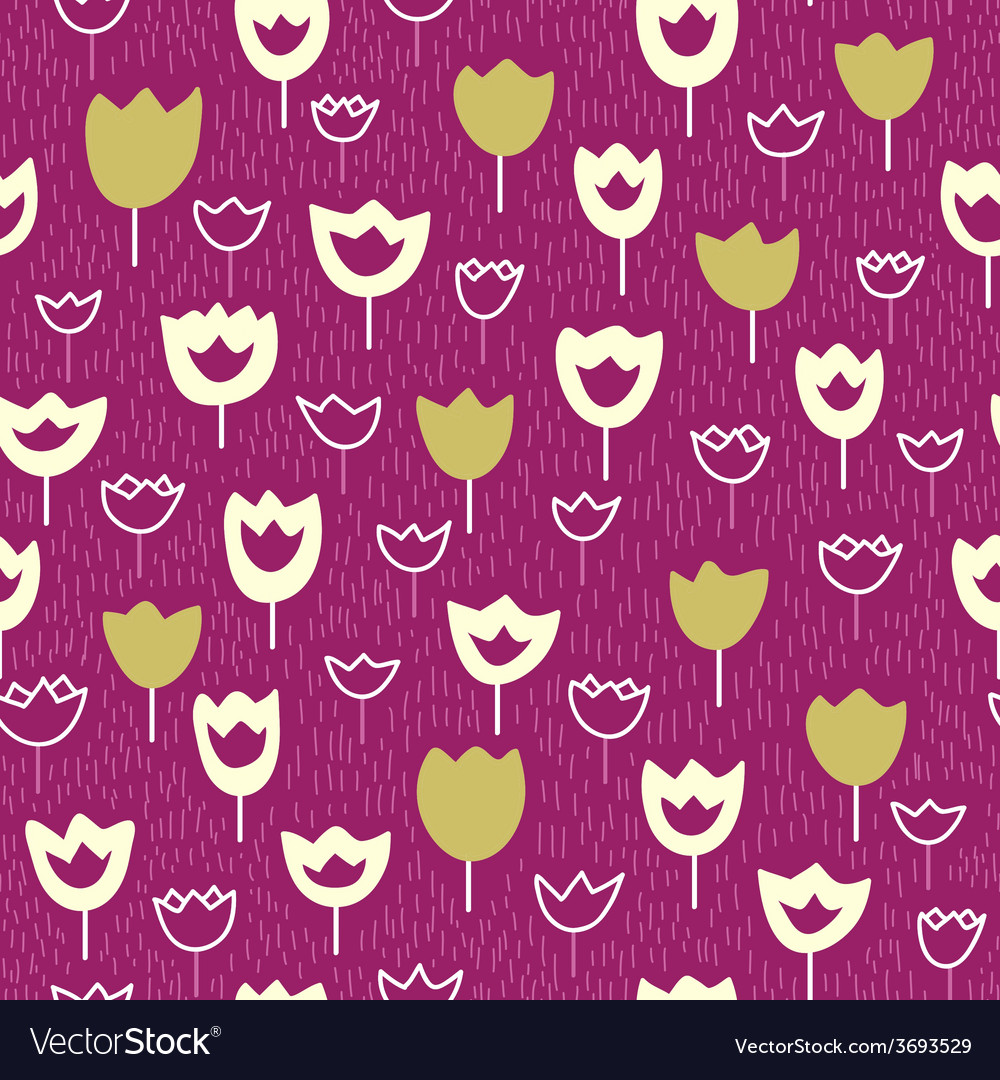 Seamless pattern wirh tulips and grass