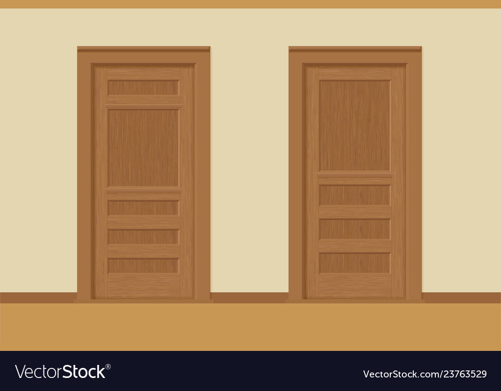 Textured wooden interior doors with door frames