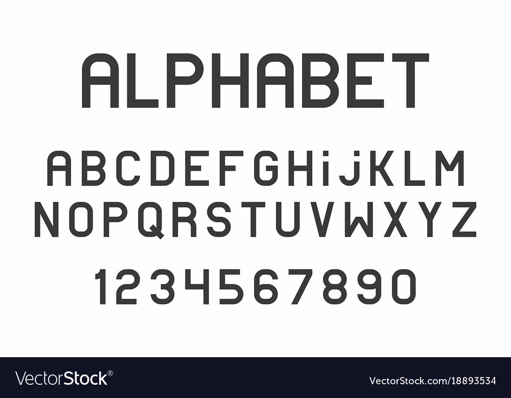 Black font and alphabet Royalty Free Vector Image