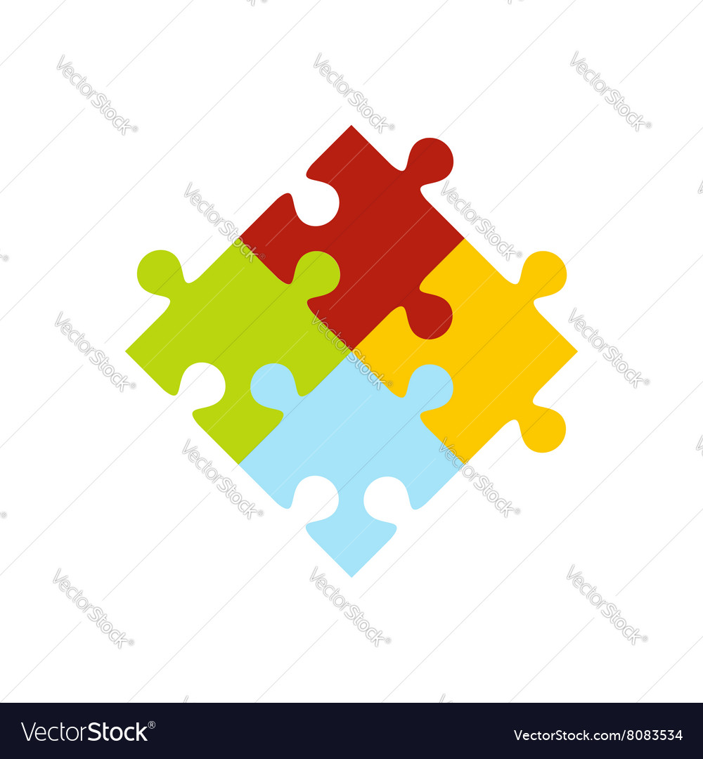 Colorful puzzle icon Royalty Free Vector Image