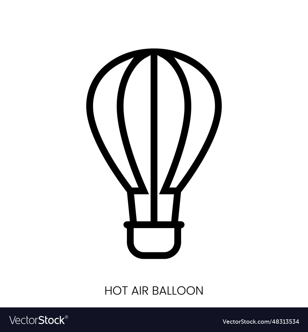 Hot air balloon icon line art style design Vector Image