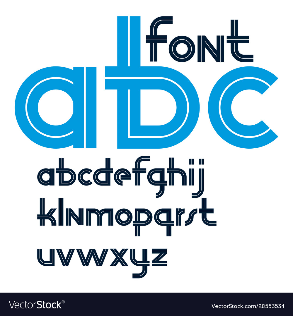 Rounded Lower Case Alphabet Letters Collection Vector Image