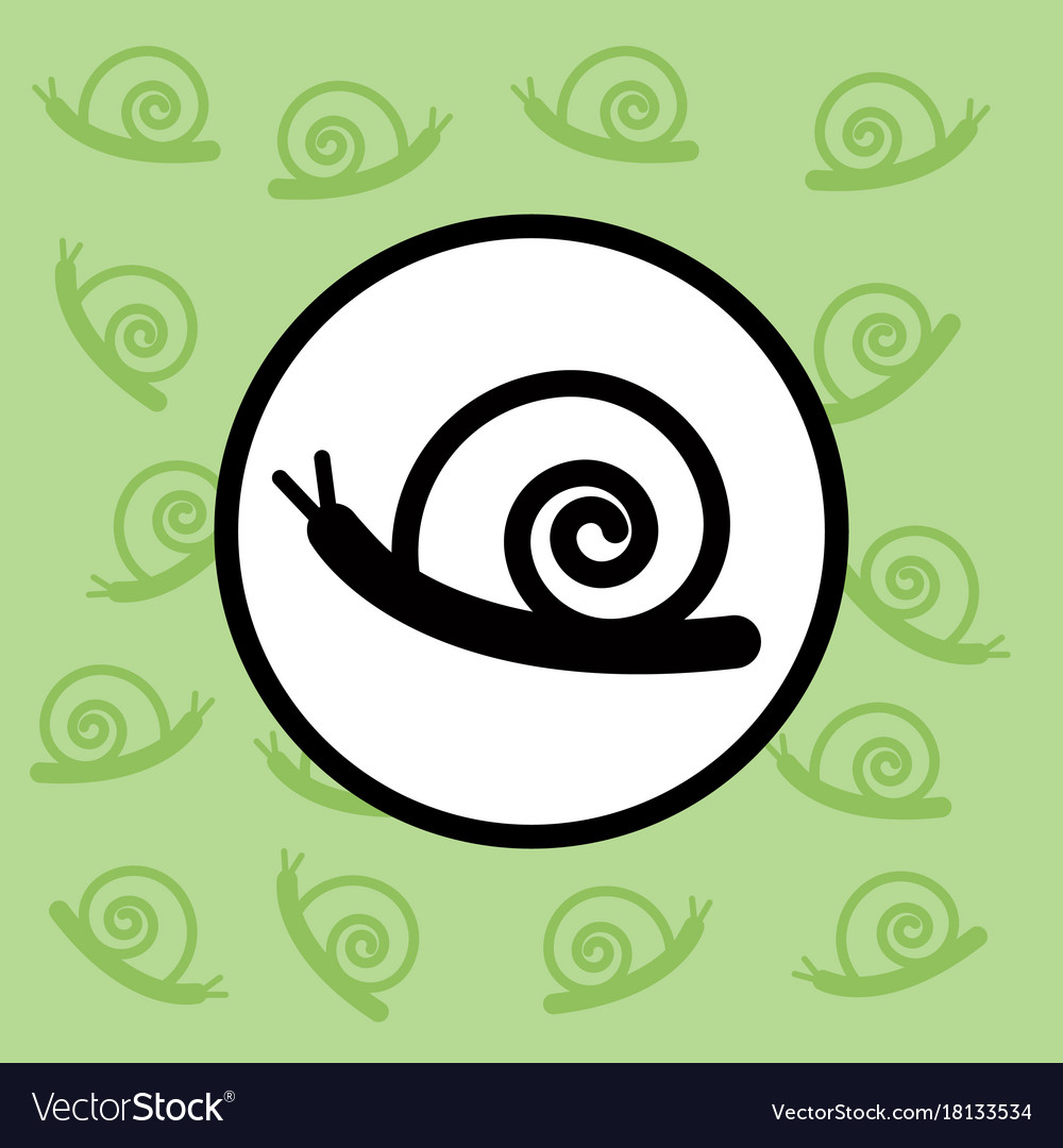 Snail icon sign and symbol on green background