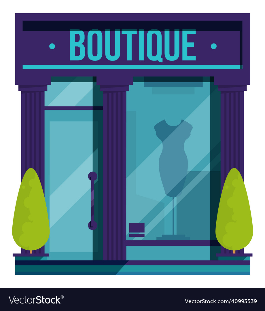 Boutique facade clothing store front urban shop Vector Image