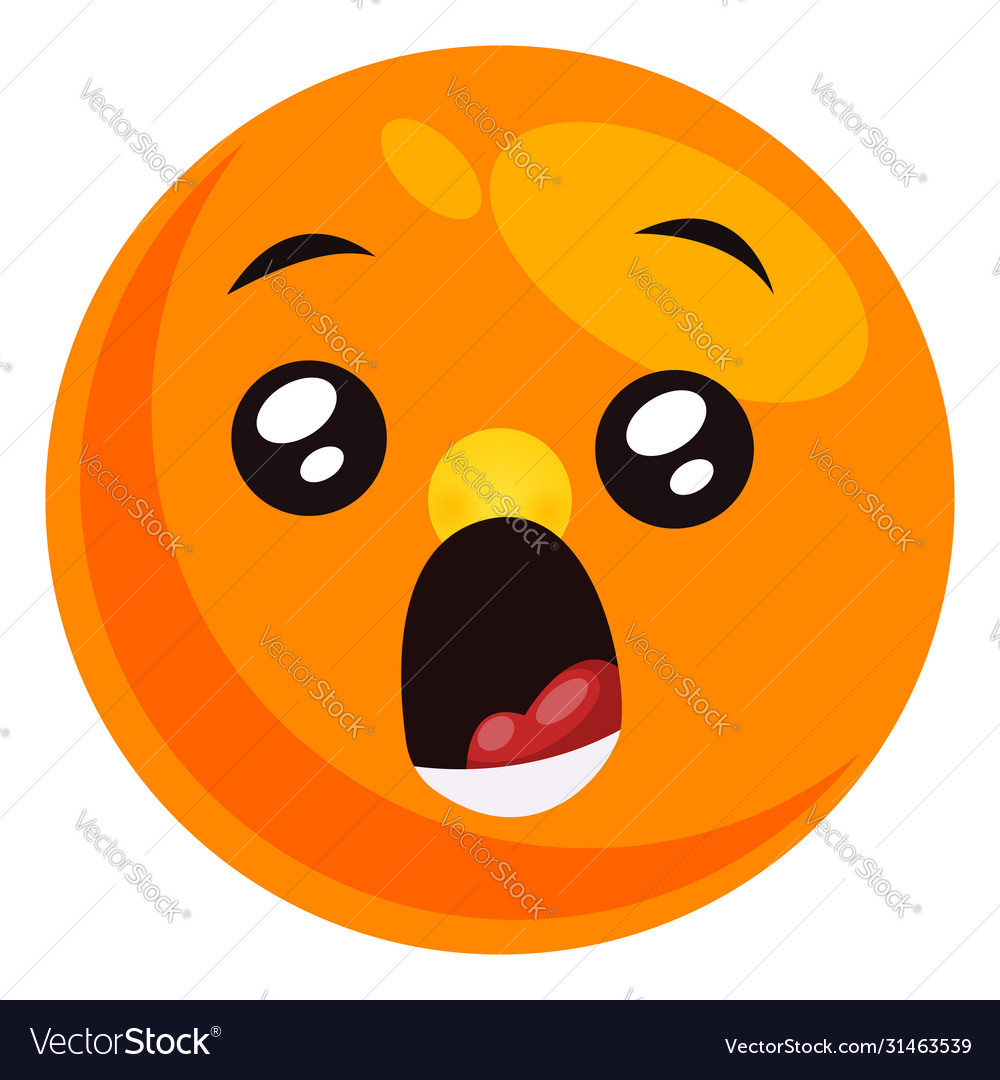 Open Mouth Fear Face Emoji Orange