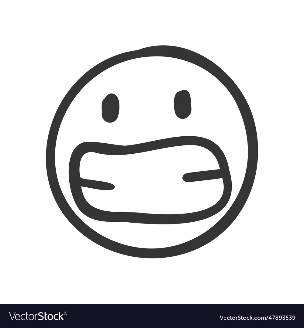 Hand drawn emoticons cute expression faces Vector Image