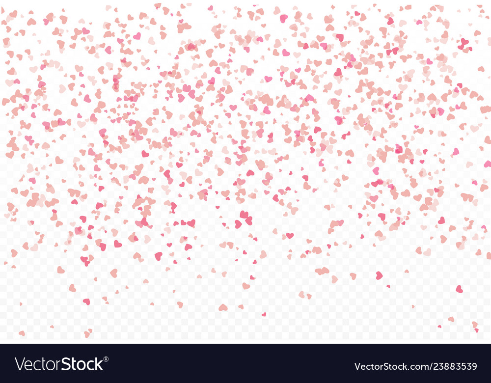 Vector realistic isolated heart confetti on the transparent