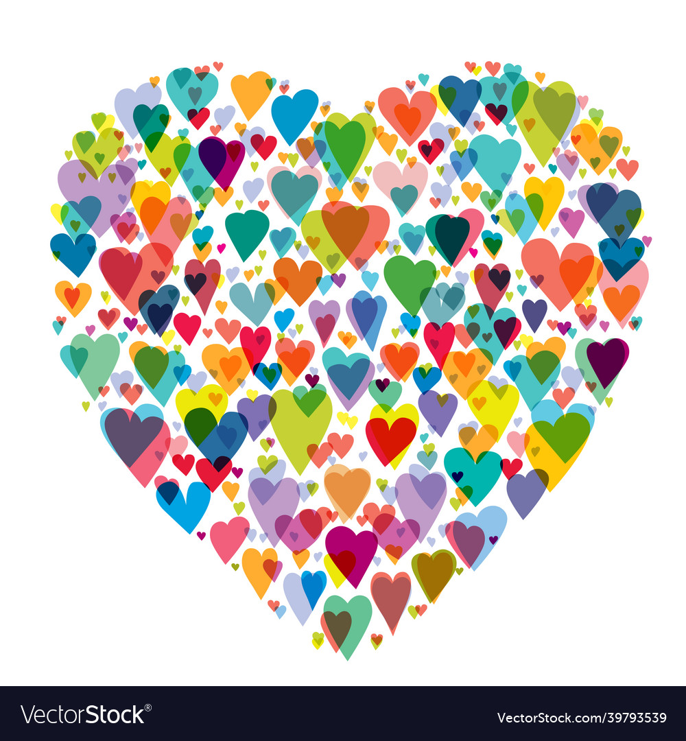 Heart shape made from hearts icons Royalty Free Vector Image