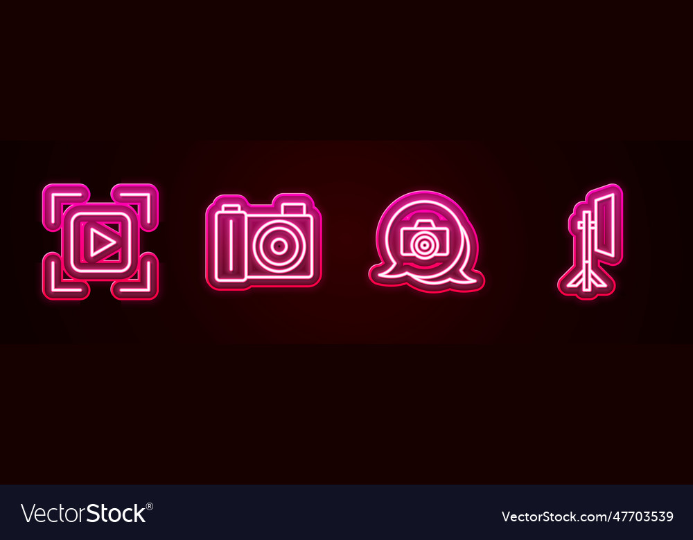 Set line camera focus frame line photo camera Vector Image