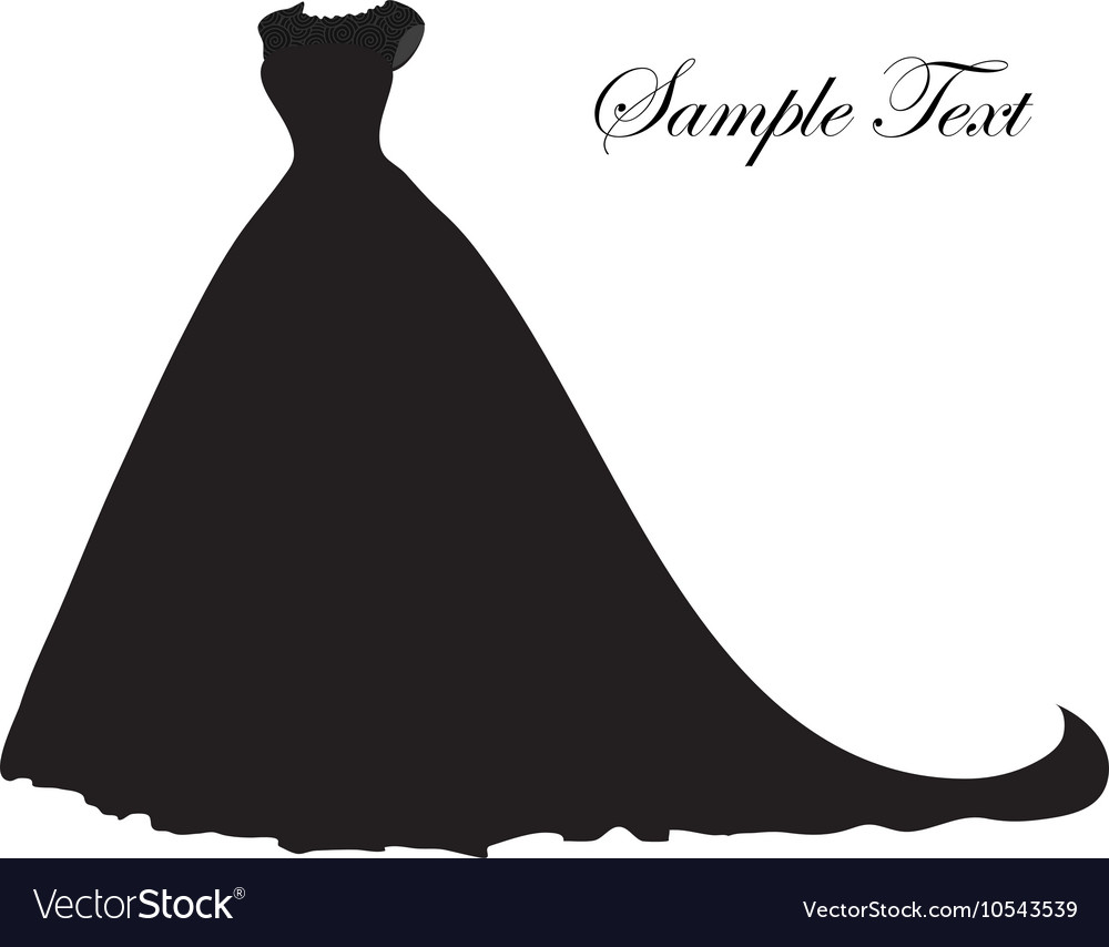 Silhouette of a girl in white evening dress Vector Image