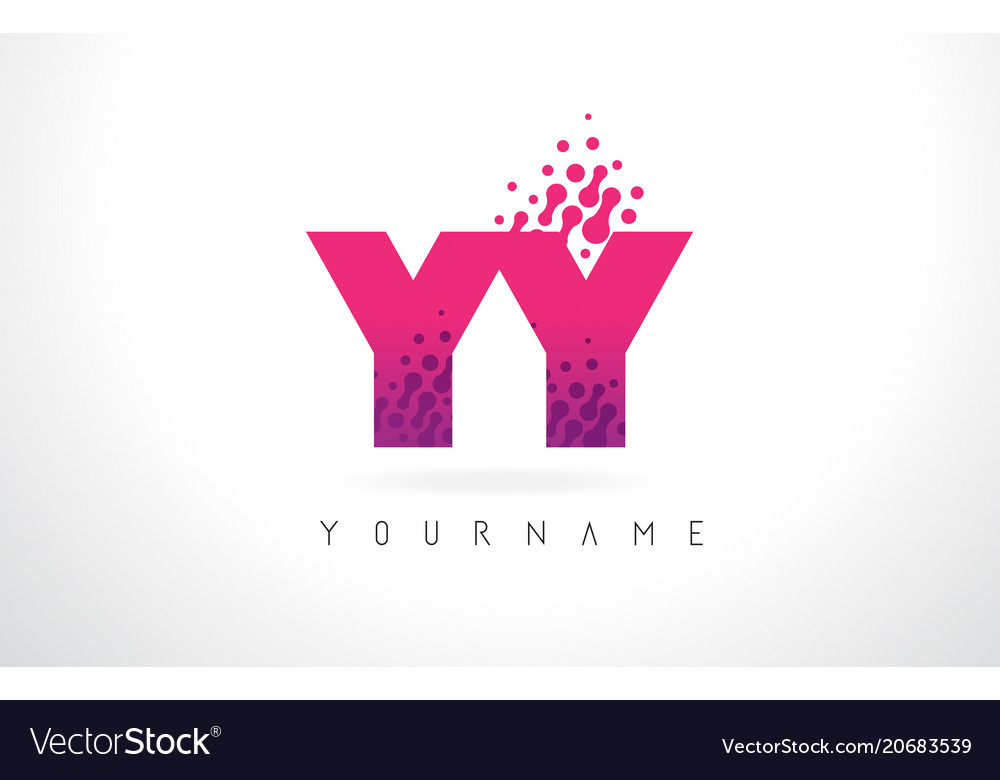 Yy y letter logo with pink purple color Royalty Free Vector