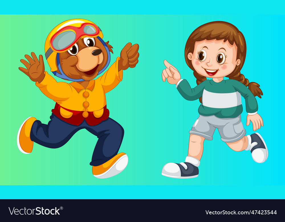 Boy vs girl in different pose Royalty Free Vector Image