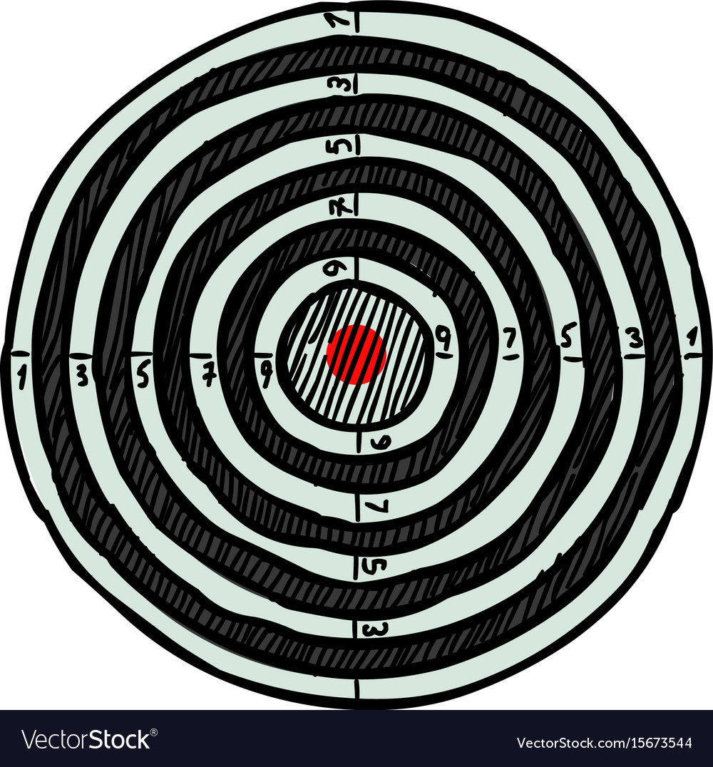 Cartoon image of target icon aim symbol