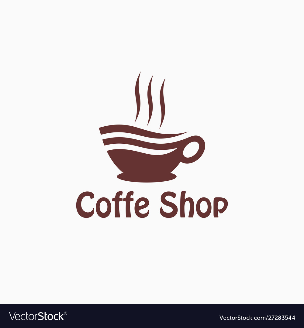 Tasse heißen Kaffee Logo Design Vorlage