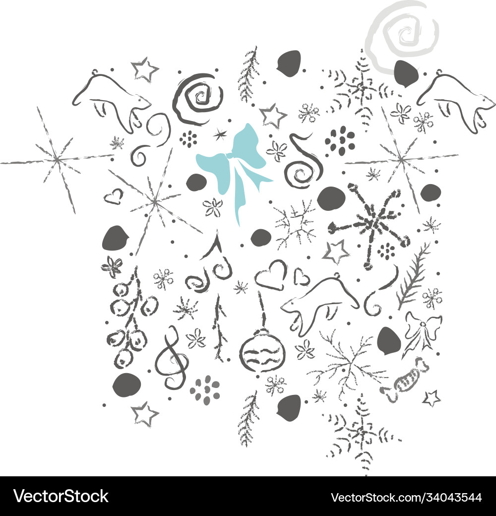 Cute hand drawn winter pattern seamless texture Vector Image
