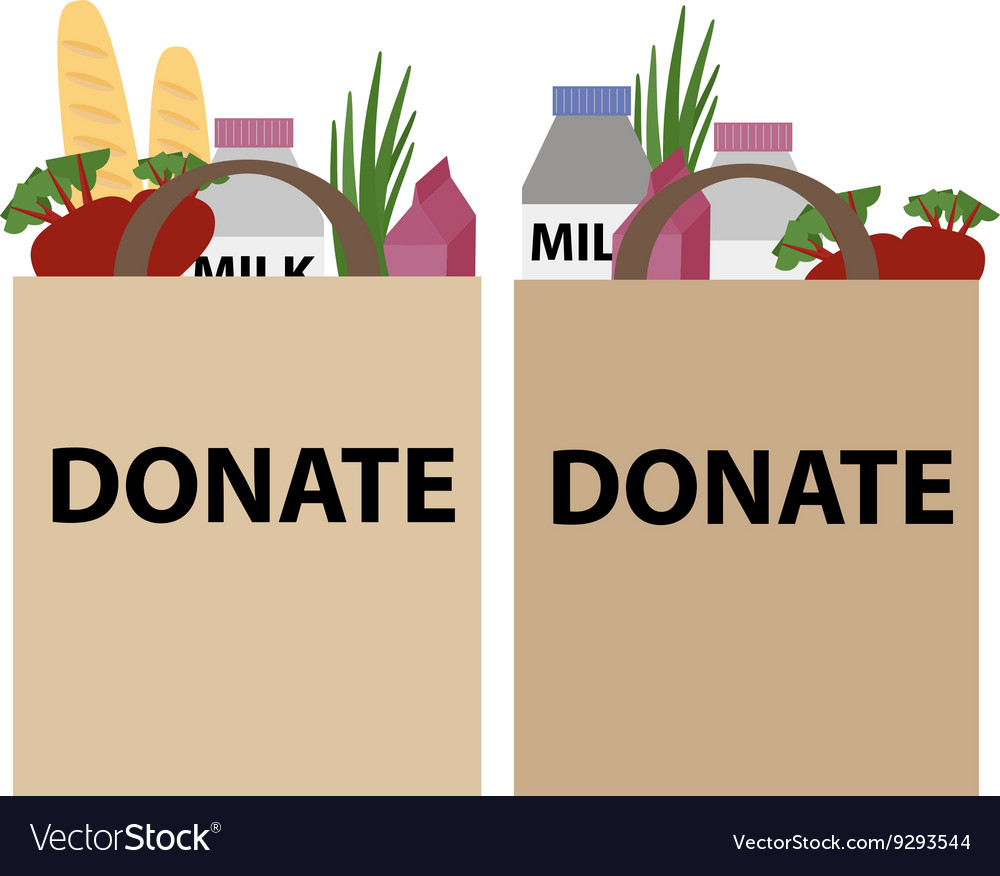 Food Donation Papper Bag Royalty Free Vector Image