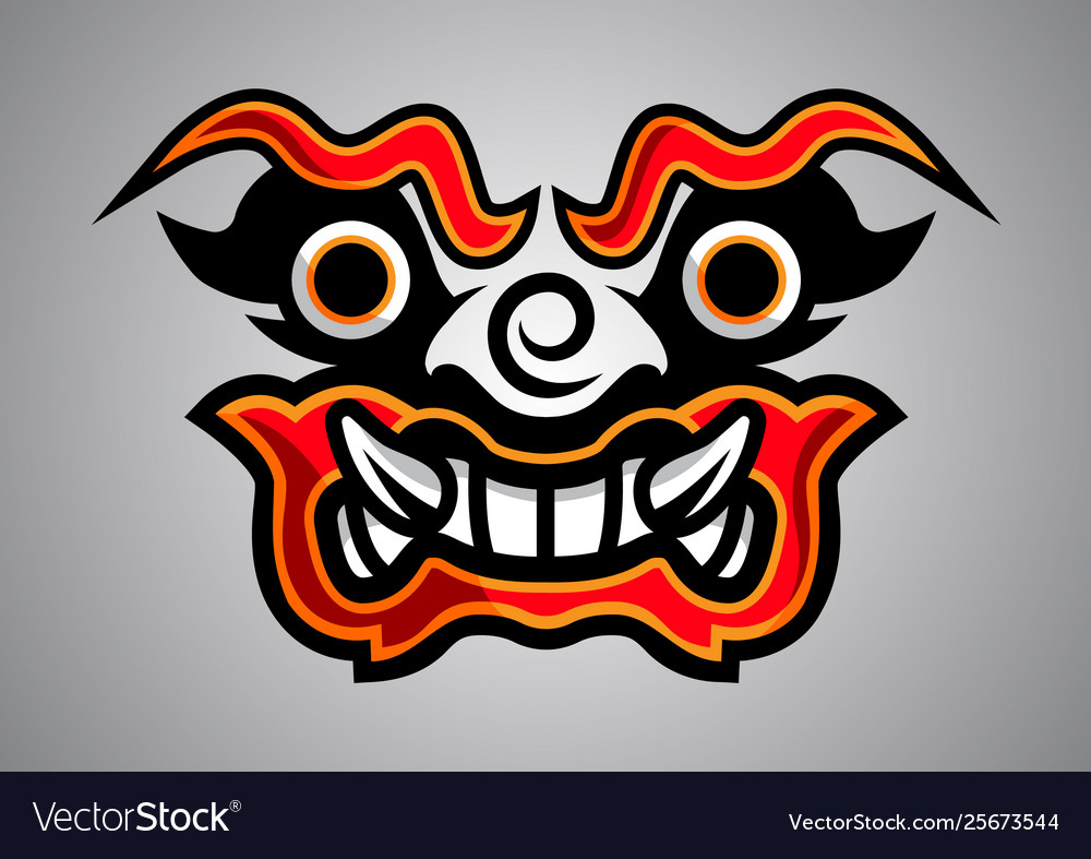 Giant-thai-yark-face-linethai-emblem-logo-2019-02 Vector Image