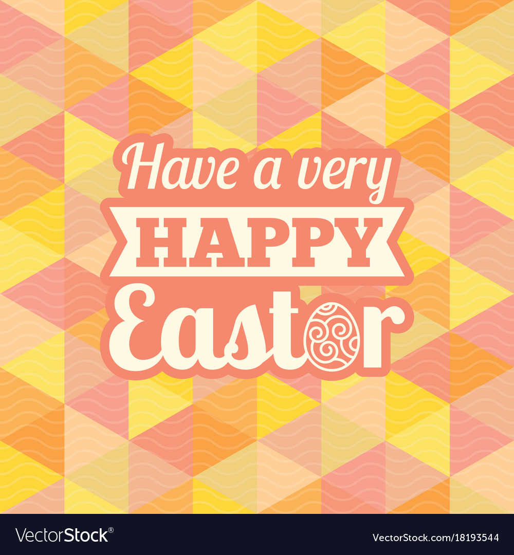 Happy easter headline with geometric background