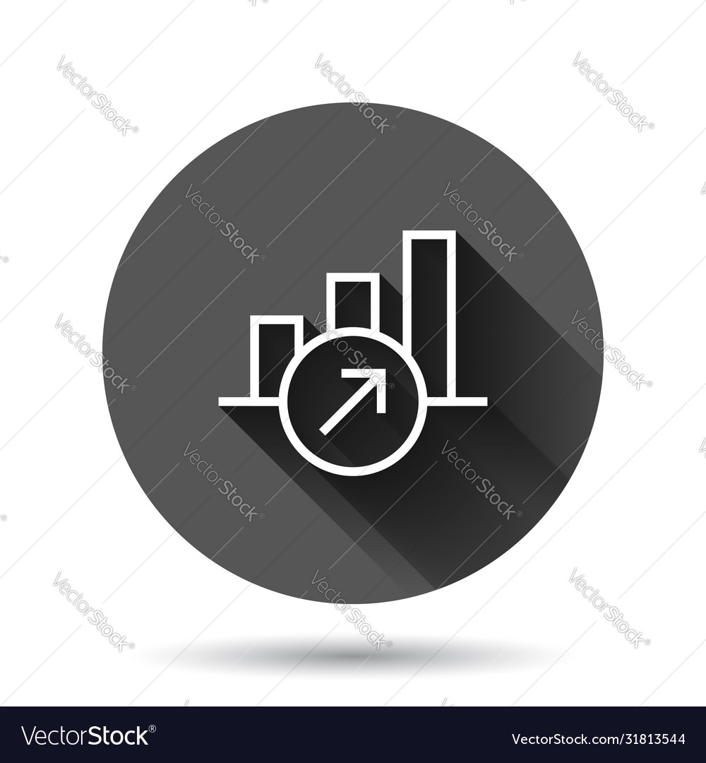 Market trend icon in flat style growth arrow Vector Image