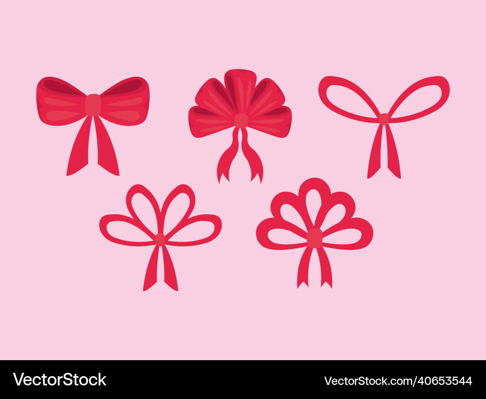 Nice red bows Royalty Free Vector Image - VectorStock