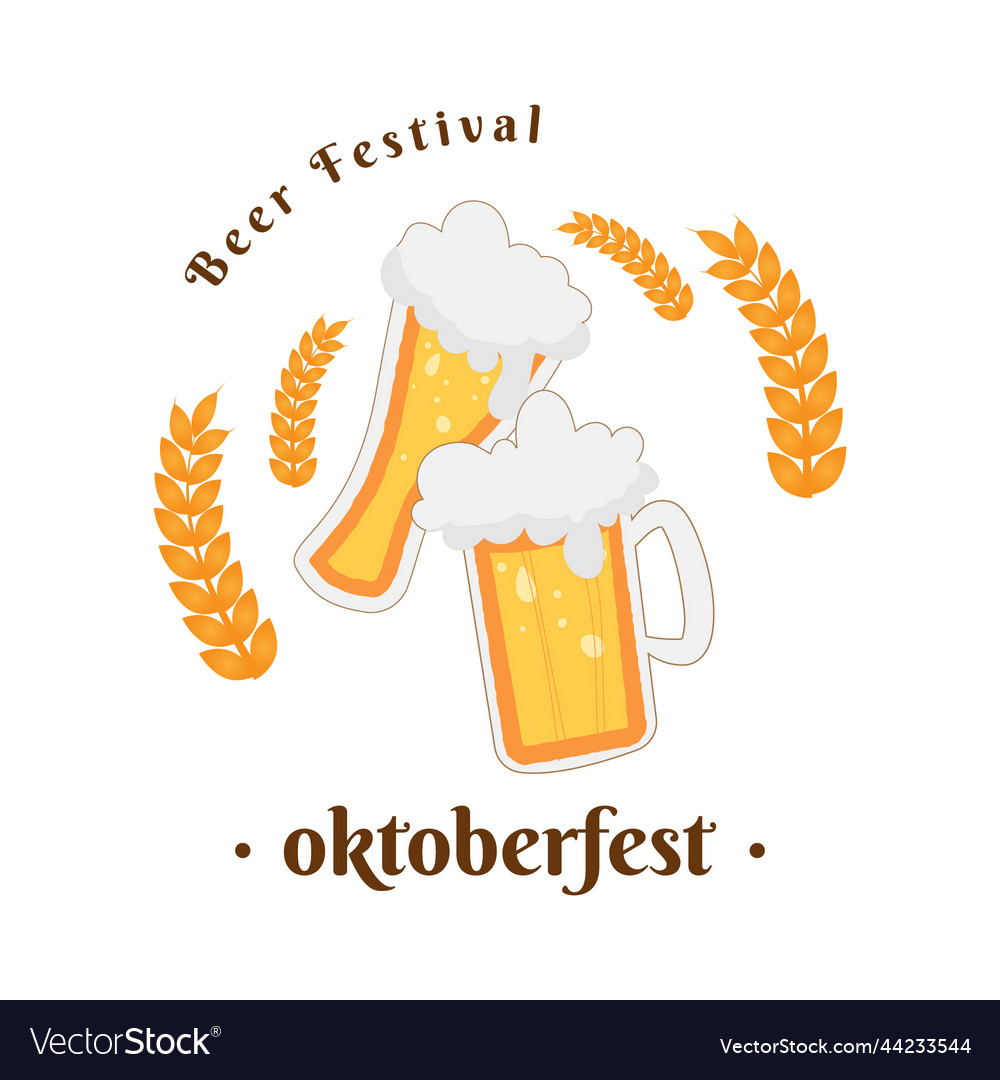 Oktoberfest party poster with fresh dark beer