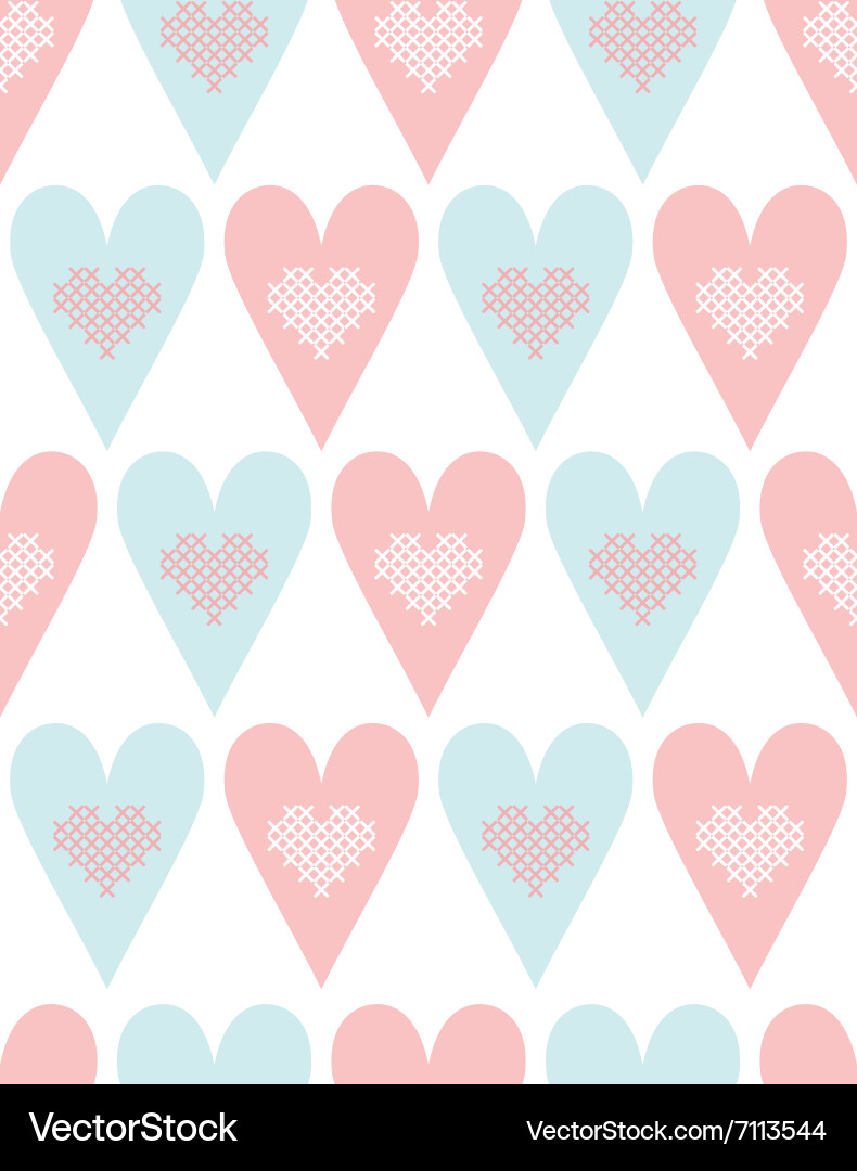 Pattern with pastel hearts Royalty Free Vector Image