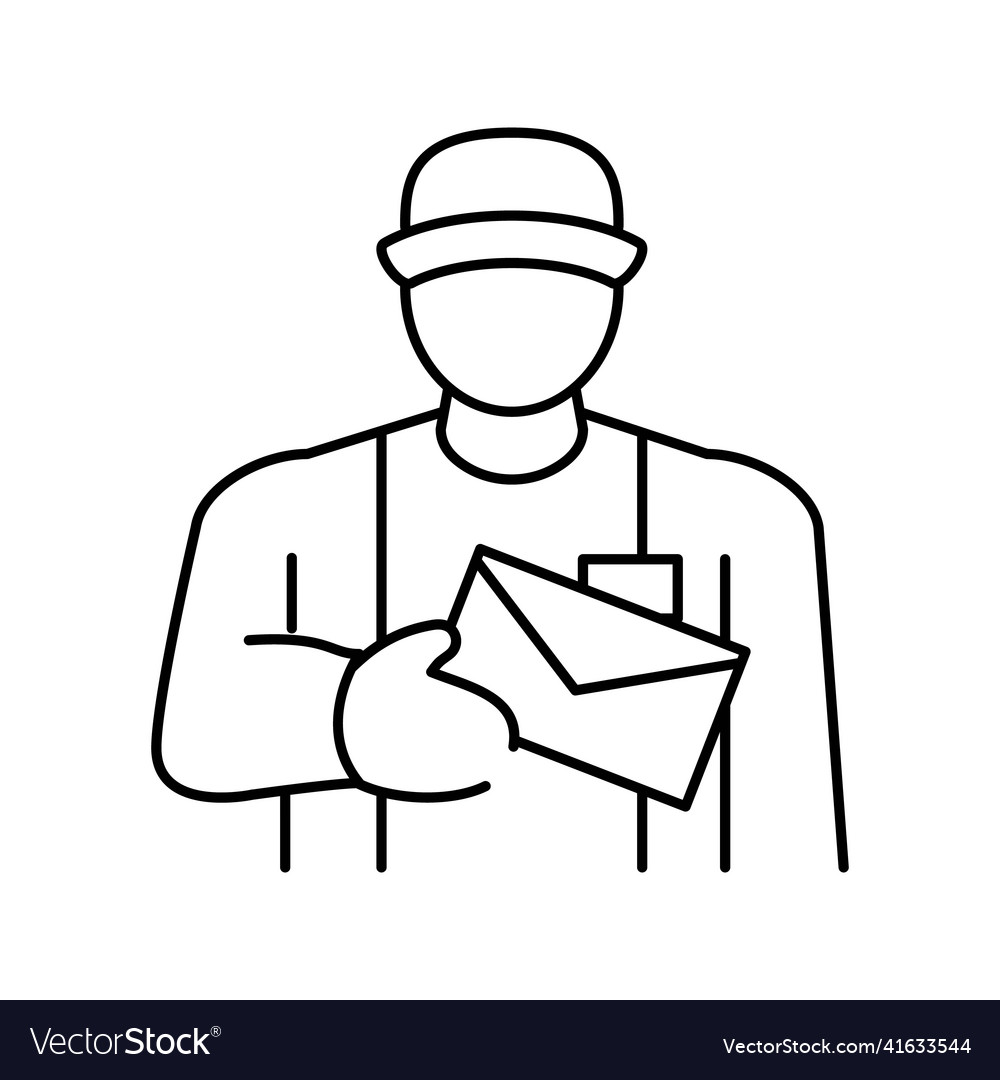 Postman Worker Line Icon