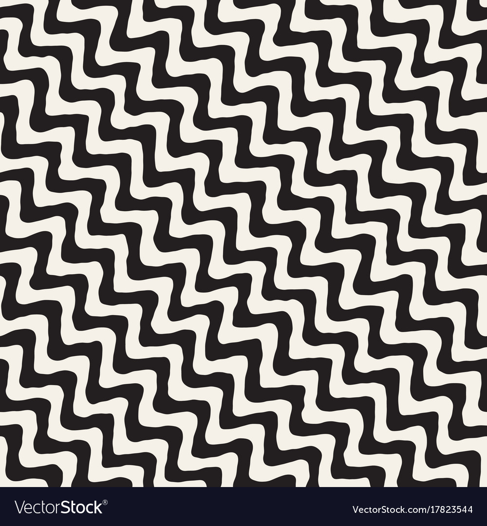 Seamless wavy hand drawn stripes pattern